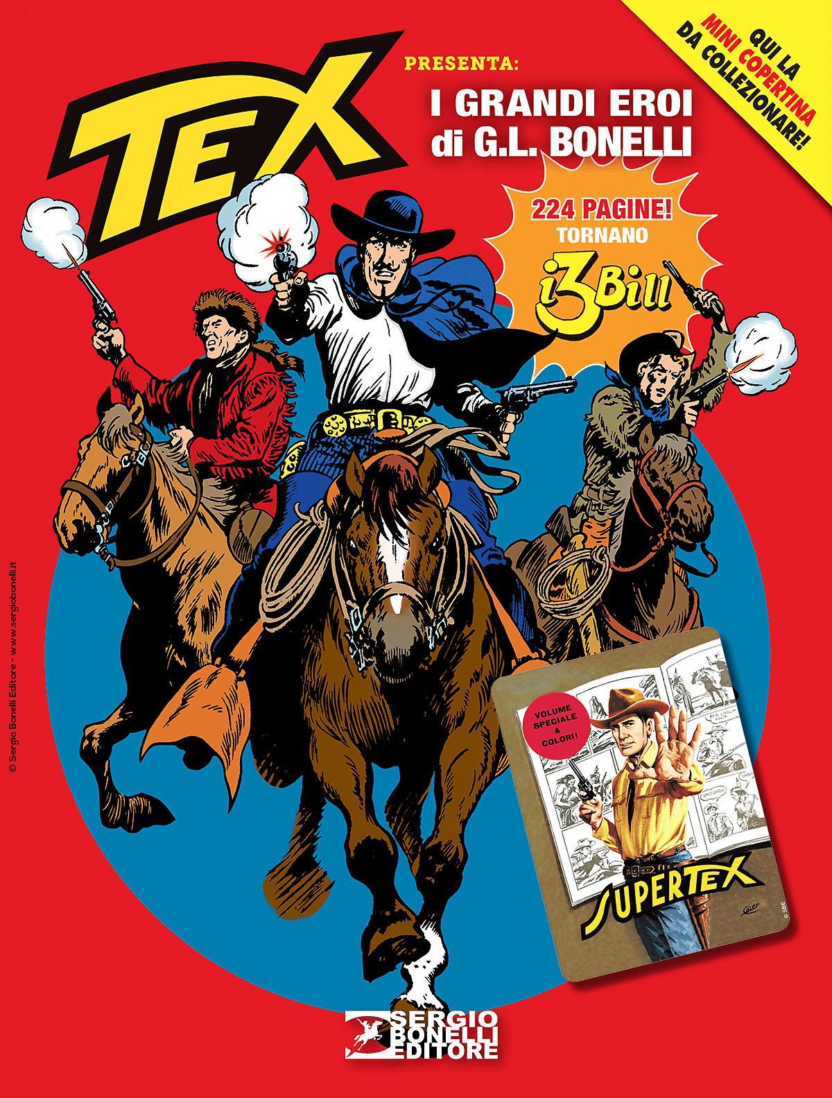 Avventura Magazine 2023 – Tex presenta: I grandi eroi di G. L. Bonelli tornano i 3 Bill - mini copertina Tex 100