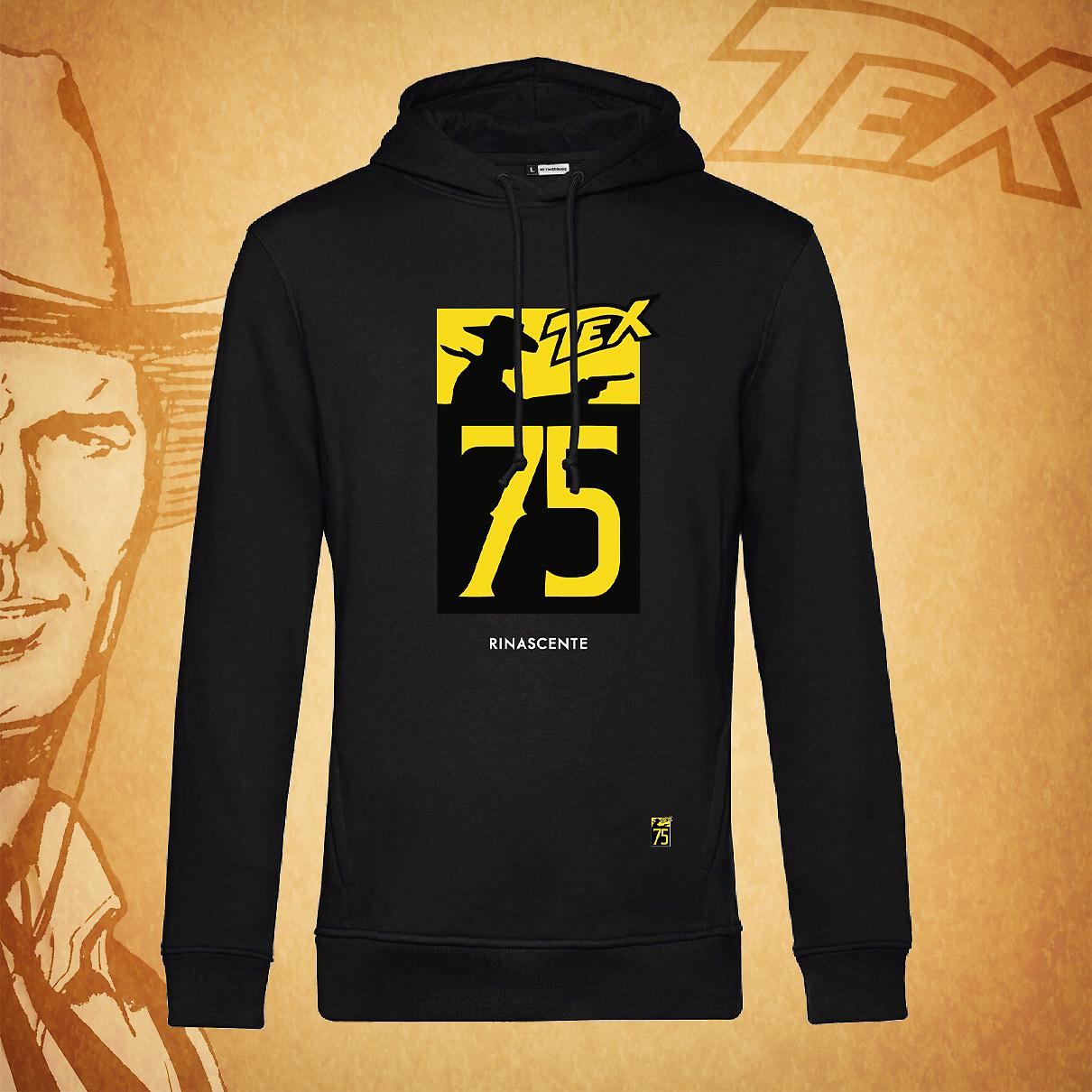 Felpa con cappuccio Tex 75 - Nero