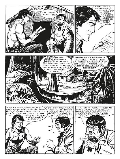 Una tavola di "La tribù scomparsa", di Guido Nolitta e Gallieno Ferri.